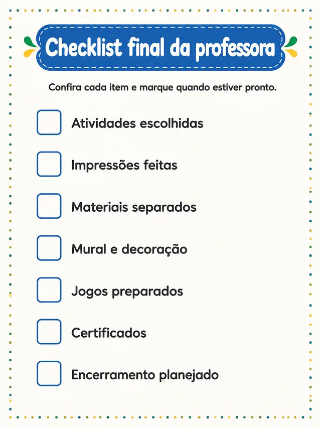 Checklist da semana